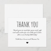 Dank je baby, gewoon bedankt briefkaart (Voorkant / Achterkant)