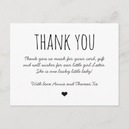 Dank je baby, gewoon bedankt briefkaart