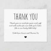 Dank je baby, gewoon bedankt briefkaart (Voorkant)