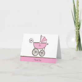 Dank je - Baby Meisje Bedankkaart