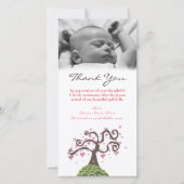 Dank je baby monogram boom fotokaart sjabloon (Voorkant)