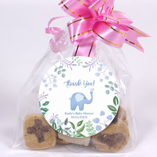 Dank Je Baby Olifant Lied Vogel Baby Shower Ronde Sticker