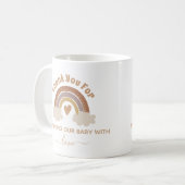 dank je baby shower boho regenbooghart koffiemok (Voorkant links)