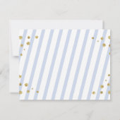 Dank je Baby shower Boy Stripe Blue Glitter Bedankkaart (Achterkant)