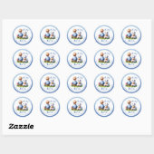 Dank je | Baby shower Favor Ronde Sticker (Vel)