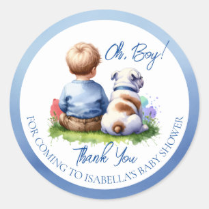 Dank je   Baby shower Favor Ronde Sticker