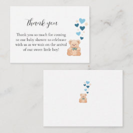 Dank je baby shower kaart – Zoete kleine jongen Notitiekaartje