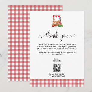 Dank je Baby Shower Lokale Boerderij QR Code Bedankkaart