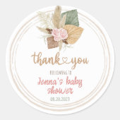 Dank je | BABY SHOWER Ronde Sticker (Voorkant)