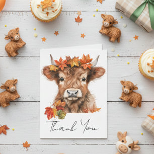 Dank je Baby Shower Schotse Koe Halloween Bedankkaart