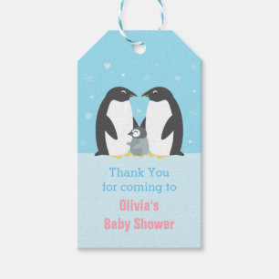 Dank je Baby shower van Penguin Gift Label Cadeaulabel