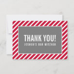 DANK JE BAR MITZVAH moderne jongen simpel rood gri Bedankkaart<br><div class="desc">door kat massard >> https://linktr.ee/simplysweetpaperie <<<<< Een eenvoudige, stijlvolle manier om u te bedanken voor uw bezoek aan uw gast. Opstelling als sjabloon is het eenvoudig voor u om uw eigen details toe te voegen, of de aanpassingsknoop te raken en u kunt tekst, doopvonten, grootte enz. TIP toevoegen of veranderen:...</div>