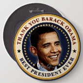 Dank je Barack Obama - Beste president ooit Ronde Button 6,0 Cm (Voorkant /achterkant)