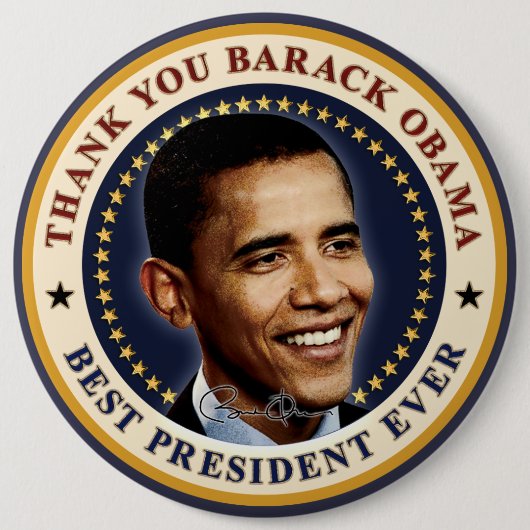 Dank je Barack Obama - Beste president ooit Ronde Button 6,0 Cm (Voorkant)