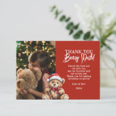 Dank je beary kerstbeer bedankkaart (Staand voorkant)