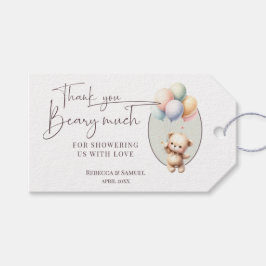 Dank Je Beary Veel, Beertje Wacht Baby Borrel Cadeaulabel