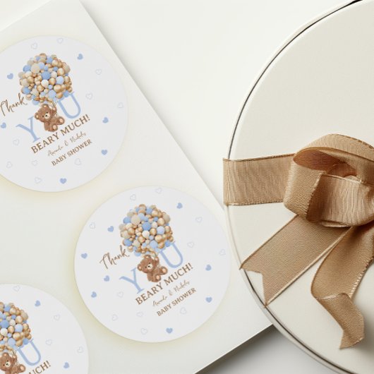 Dank Je Beary Veel Blauwe Beer Ronde Sticker