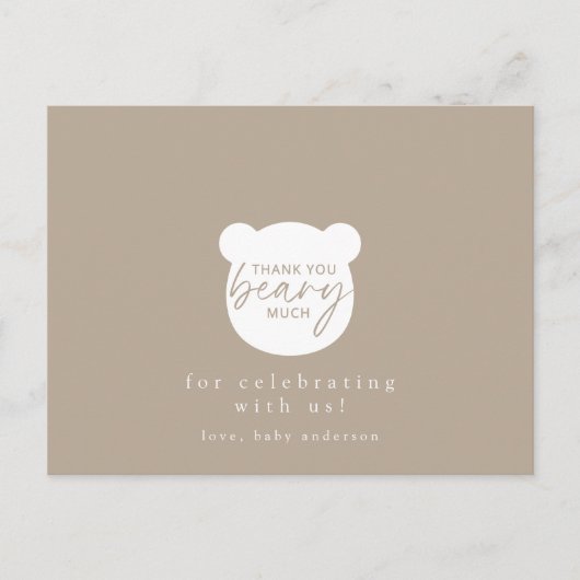 Dank je beary veel briefkaart (Voorkant)