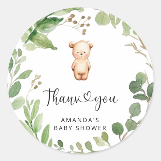 Dank je beary veel ronde sticker (Voorkant)