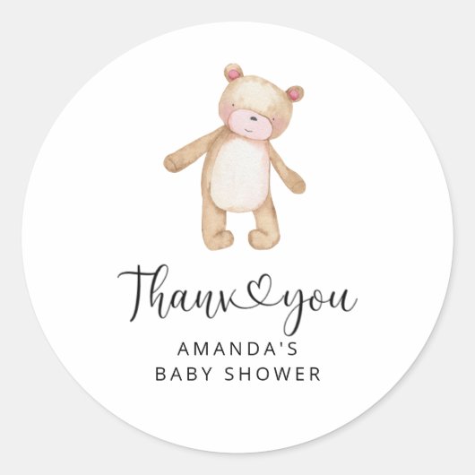 Dank je beary veel ronde sticker (Voorkant)