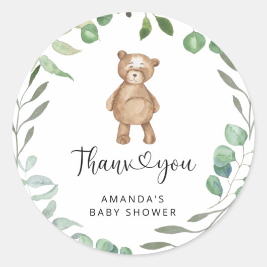 Dank je beary veel ronde sticker (Voorkant)