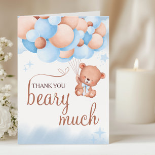 Dank je Beary Veel Teddybeer Baby Shower Bedankkaart