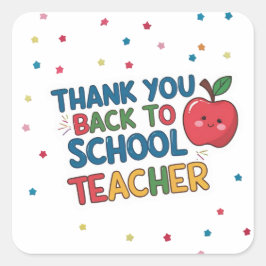 Dank je Bedankt voor de terugkeer naar school Doce Vierkante Sticker