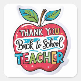 Dank je Bedankt voor de terugkeer naar school Lera Vierkante Sticker