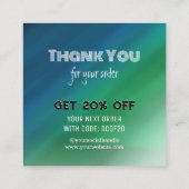 Dank je | Bedrijfs Logo Modern Ombre Kortingskaartje (Achterkant)