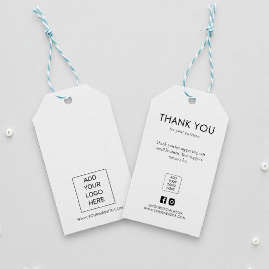 Dank je Bedrijfslogo Minimaal Elegant Cadeaulabel