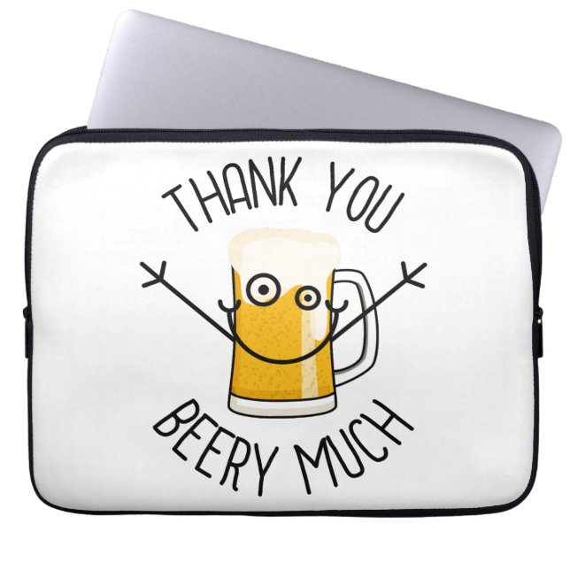 Dank Je Beery Veel - Domme Gezicht Laptop Sleeve (Voorkant)