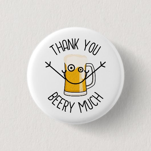 Dank Je Beery Veel - Domme Gezicht Ronde Button 3,2 Cm (Voorkant)