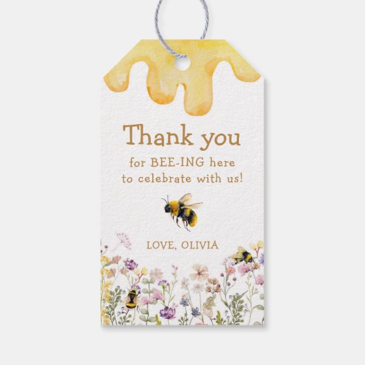 Dank je Ben Een Schattige Baby shower Meisje Verja Cadeaulabel (Achterkant)