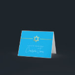 DANK JE BENT WEL mitzvah modern gouden ster aqua b Bedankkaart<br><div class="desc">[ OPMERKING - HET GOLD-EFFECT IS EEN AFGEDRUKT AFBEELDING ] Een modern, eenvoudig ontwerp voor DANK U KAARTINSTELLING als sjabloon is het eenvoudig voor u om uw eigen gegevens toe te voegen of op de knop Aanpassen te drukken en u kunt tekst, lettertypen, aanpassingen, enzovoort toevoegen of wijzigen: 1. Resize/verwijder...</div>