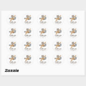 Dank je berenpiloot jongens babyshower sticker (Vel)