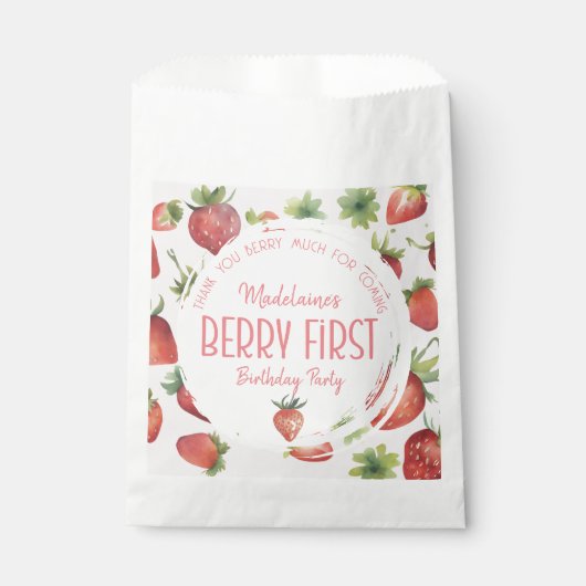 Dank Je Berry Veel 1e Bes Eerste Verjaardag Bedankzakje (Voorkant)