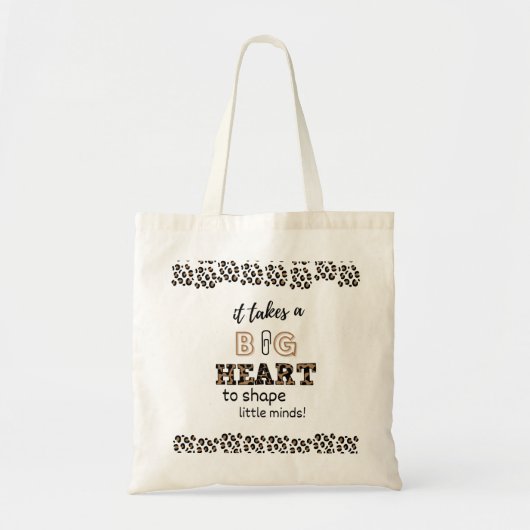 Dank je beste leraar aangepaste citaten luipaardpr tote bag (Voorkant)