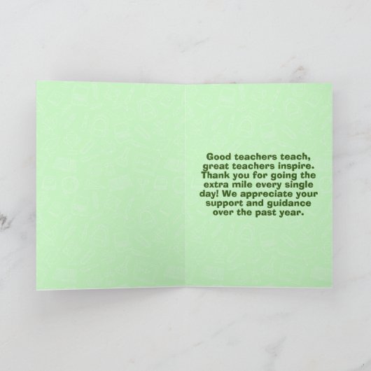 Dank je, beste leraar ter wereld kaart (Binnen)