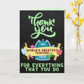 Dank je, beste leraar ter wereld kaart (Gele Bloem)