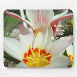 DANK JE BESTE VRIEND Geschenken Muismat TULPENBLOE