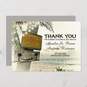 Dank je bestemmingsstrand bruiloft bedankkaart (Voorkant / Achterkant)