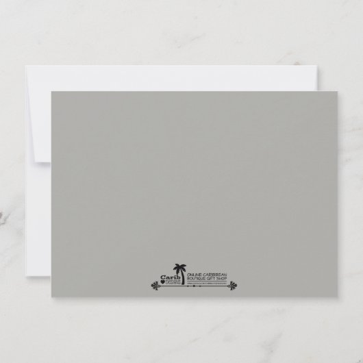 Dank je bestemmingsstrand bruiloft bedankkaart (Achterkant)