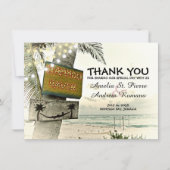 Dank je bestemmingsstrand bruiloft bedankkaart (Voorkant)