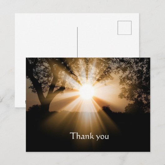 Dank je Bijbel Schriftuur Zonsopgang Brekende Land Briefkaart (Voorkant / Achterkant)