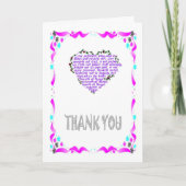 Dank je - Bijbelvers, lila hart Bedankkaart (Voorkant)