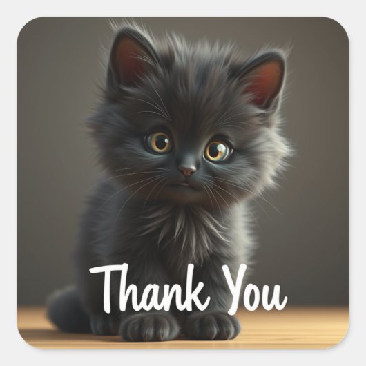 Dank je Black Cat Stickers (Voorkant)