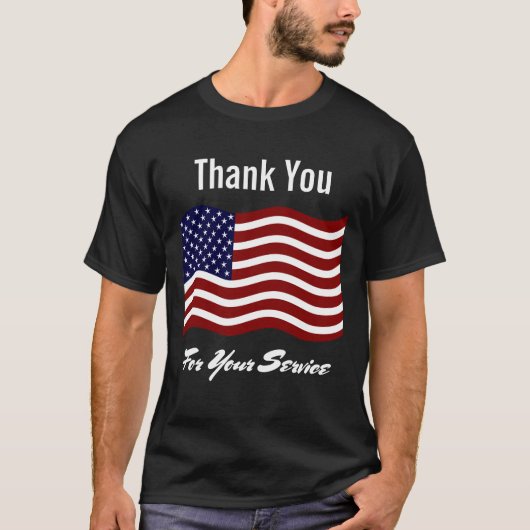 Dank je Black van de Amerikaanse Veteraan. T-shirt (Voorkant)