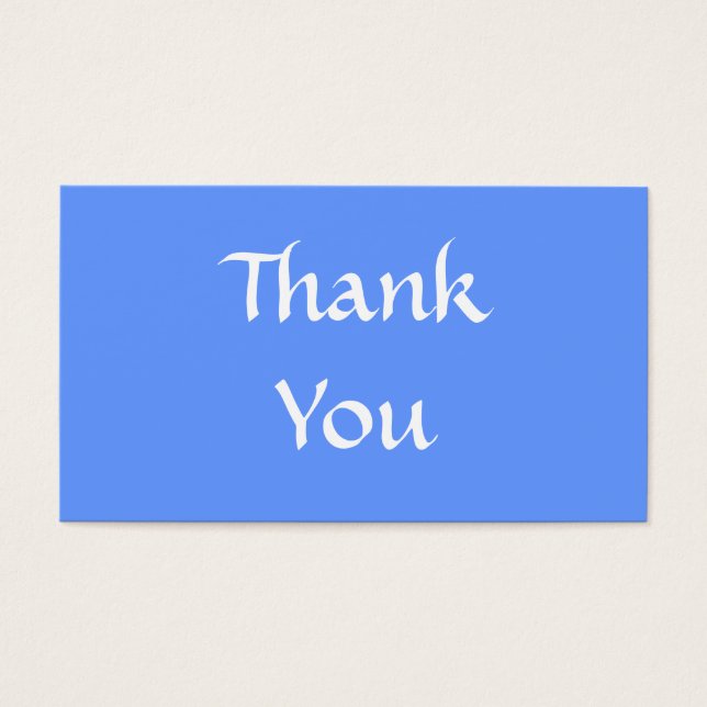 Dank je. Blauw en wit. Visitekaartjes (Voorkant)