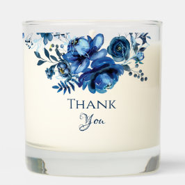 Dank je blauwe bloemige aromatherapiekaars