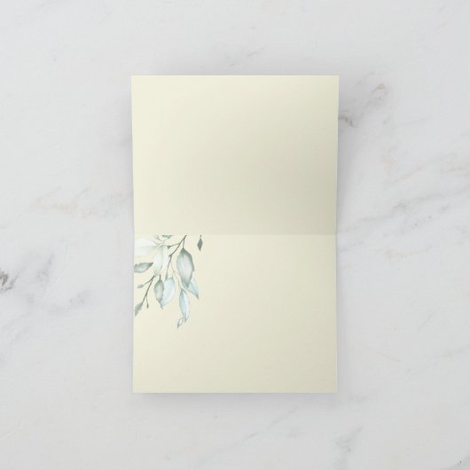 Dank je | Bleke Gele Ivoren Blush Rozen Bedankkaart (Binnen)